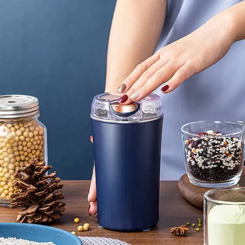Stainless Steel Electric Coffee Grinder – Multifunctional Grinder with Overheat Protection, Portable Coffee Bean & Spice Grinder (Pack of 1)
