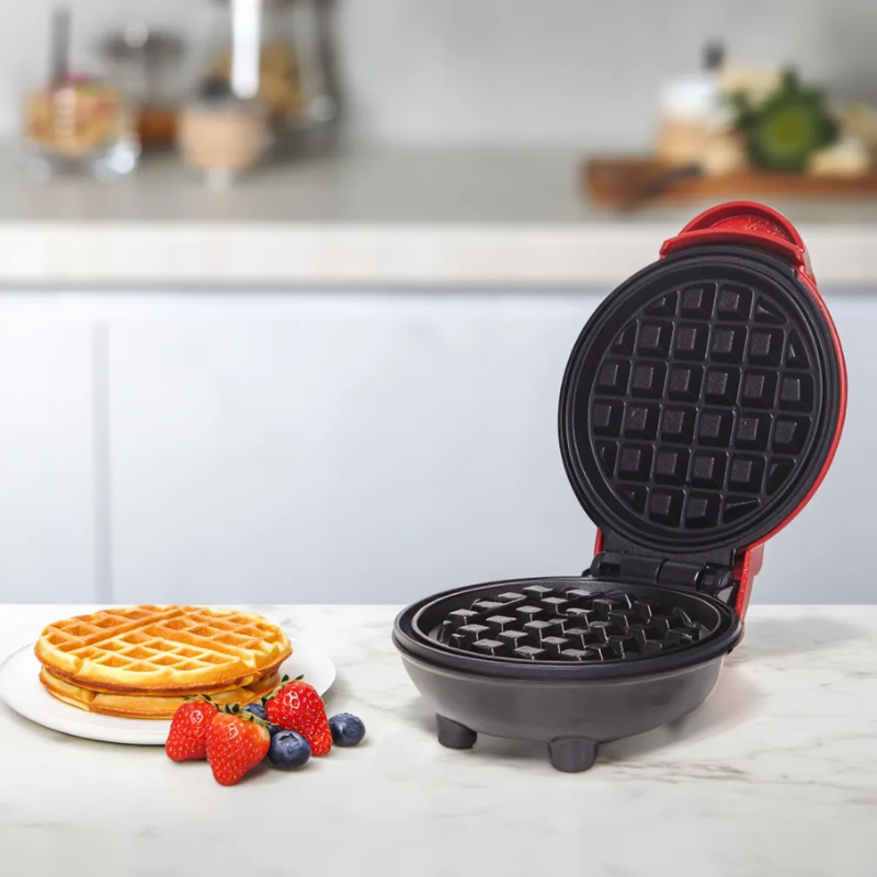Mini Waffle Maker – Portable Electric Round Waffle Grill Machine for P