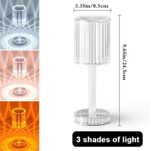 Minimalist clear glass table lamp for bedroom or living room use