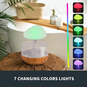 LED mist humidifier with touch control and calming rainbow light for sleep and mood relaxation
