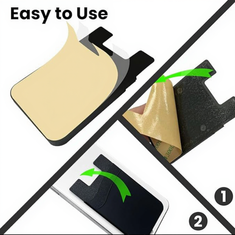 Stick-On Phone Wallet – Card Holder Pouch for Back of Mobile Case