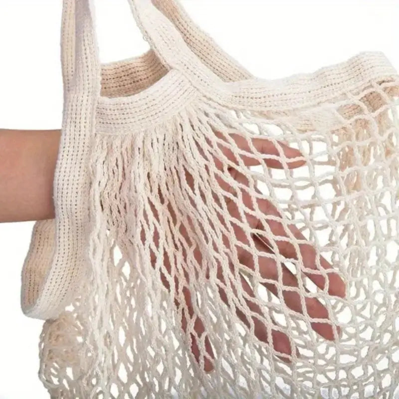 Boho Mesh Net Shopping Bag – 1 Pc Eco-Friendly & Lightweight Grocery Tote