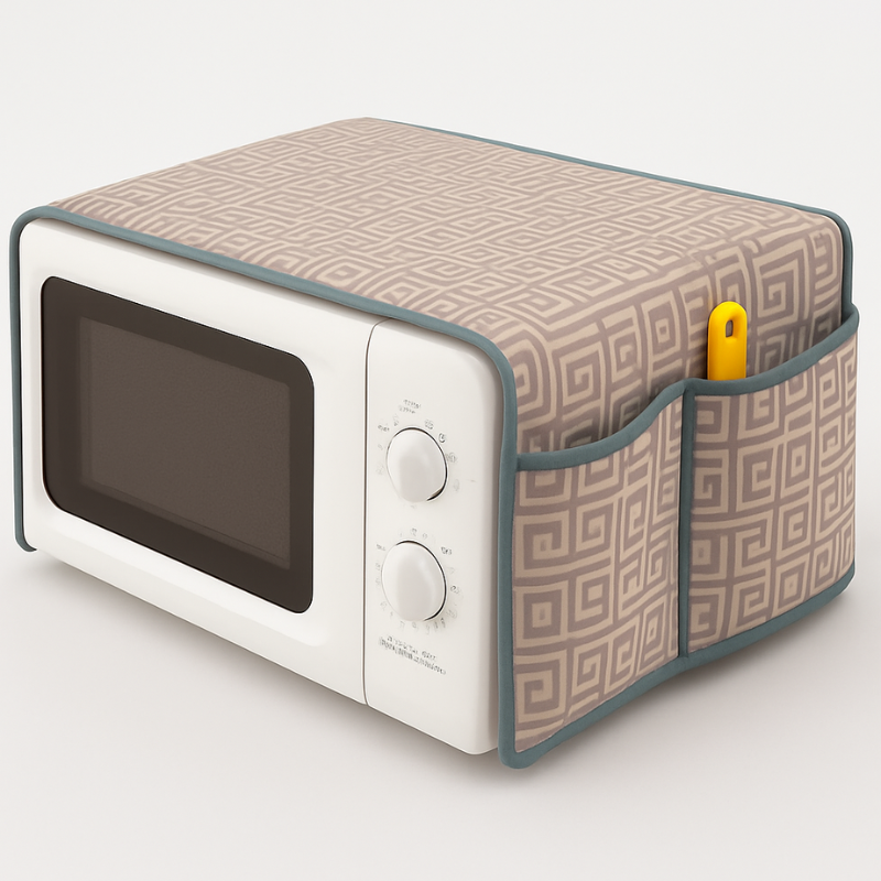 Multipurpose Oven and Fridge Cover Set with Pockets – Dustproof, Heat-Resistant Fabric Covers for Kitchen Appliances (Random Color)