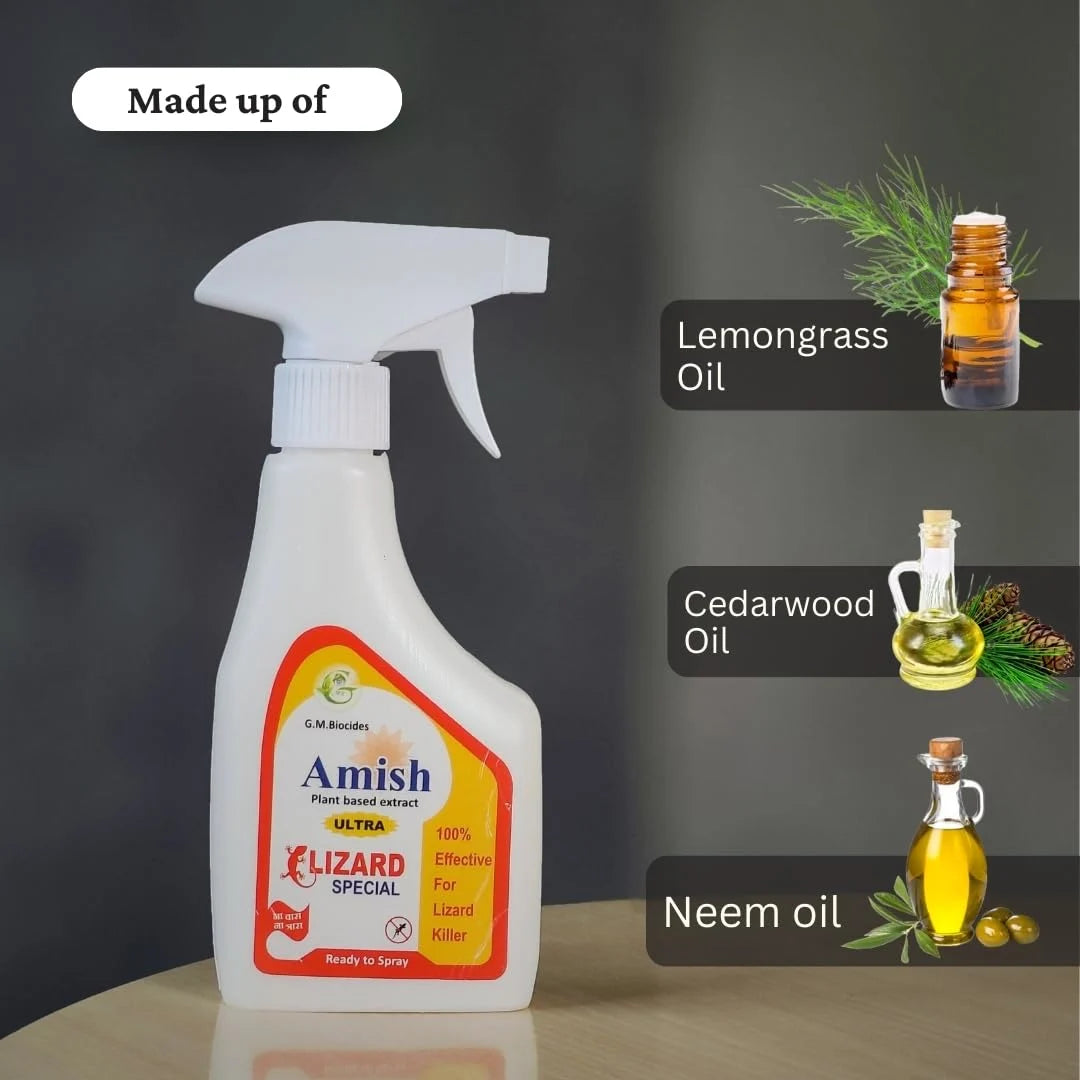 Plant-based herbal lizard spray with organic natural formula