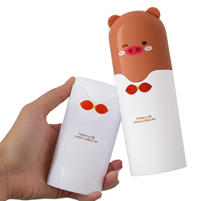 3 Pcs Portable Kids Toothbrush Case Set – Cartoon Animal Toothpaste Storage Box (Random Color)