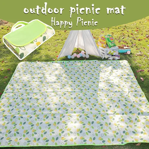 Portable Picnic Mat – Waterproof, Foldable & Easy to Carry, Family Outdoor Blanket - 135cm x 150cm (Random Print) (Pack of 1)