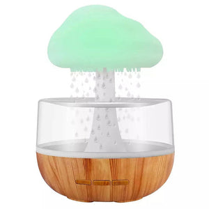 Rain cloud humidifier with 7-color LED night light for relaxing bedroom and nursery atmosphere