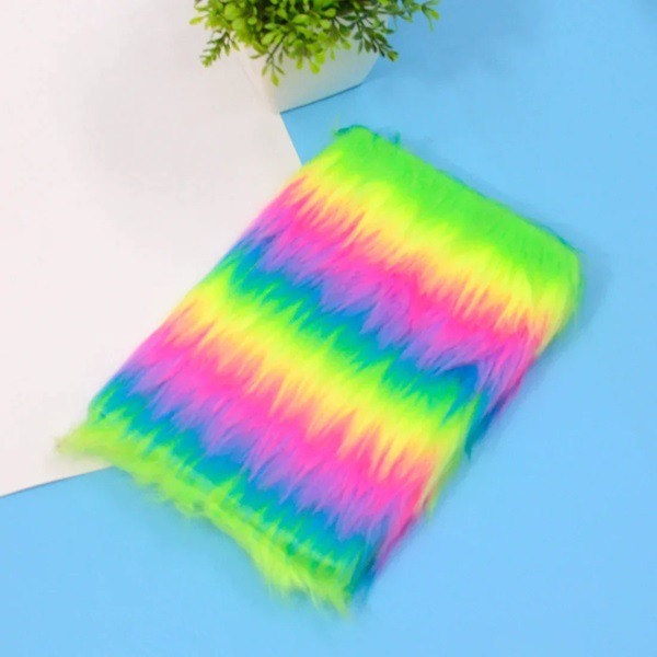 Rainbow Smooth Fur Diary (A5 size)  - Soft Fluffy Journal for Kids, Teens & Stationery Lovers -Cute Stationery Gift (Pack of 1)