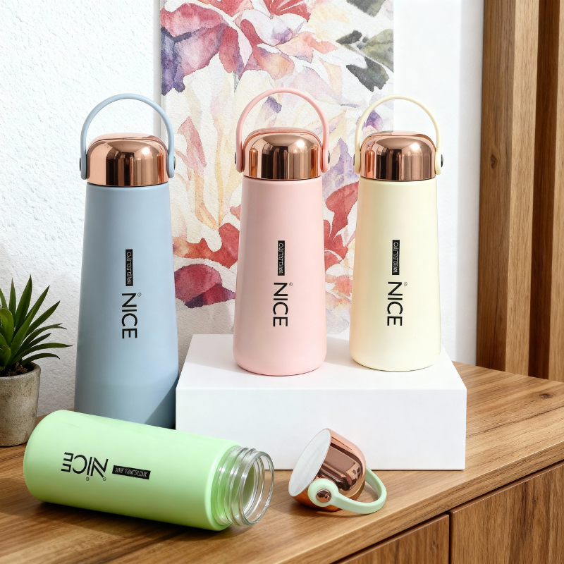 400ml Nice Premium Glass Water Bottle - Reusable Eco-Friendly Drinking Bottle (Pack of 1)