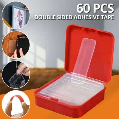 60 Pcs Double-Sided Tape – Strong Adhesive, Multipurpose, Buy 1 Get 1 Free