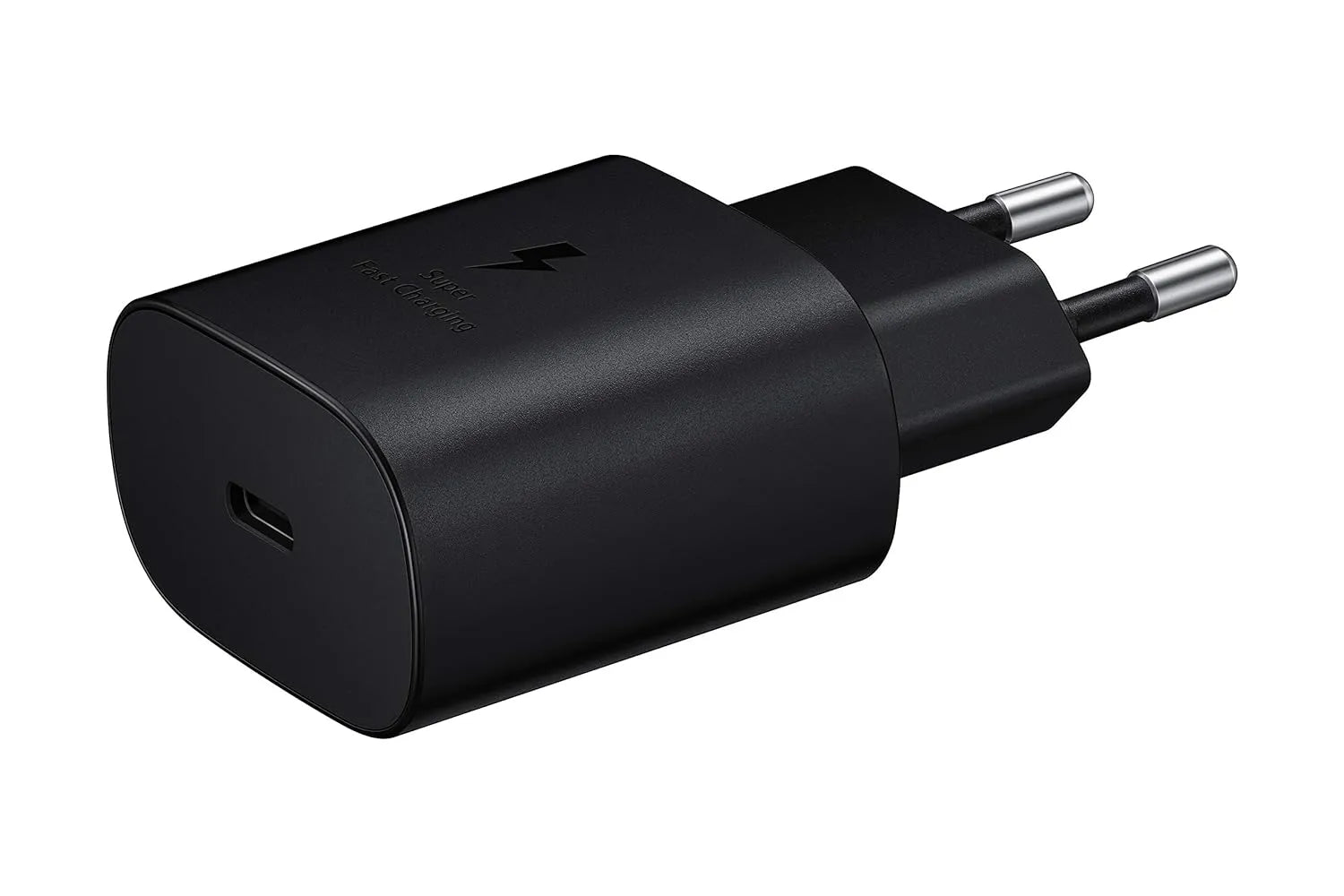 Side view showing USB Type-C port of Samsung 15W Fast Charger