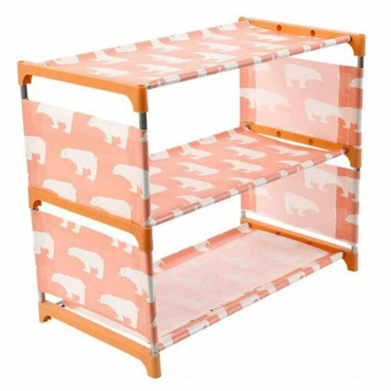 3-Layer Shoe Rack – Space-Saving Footwear Organizer with Random Prints for Home & Office (Pack of 1)