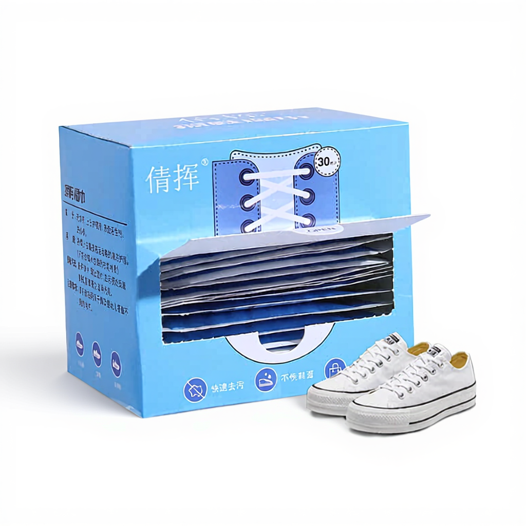 30 Pcs Shoe Cleaning Wipes – Instant Sneaker & Shoe Cleaner Wet Wipes for White Shoes