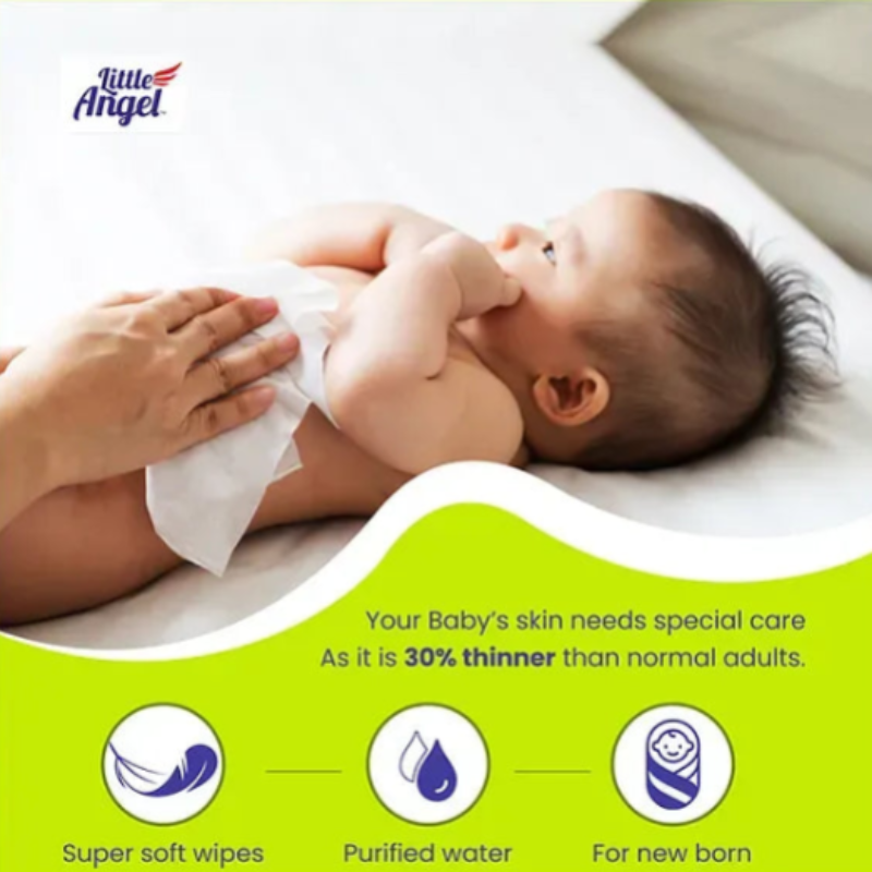 Little Angel Gentle Soft Cleansing Baby Wipes 72 count/Pack (Pack Of 1)