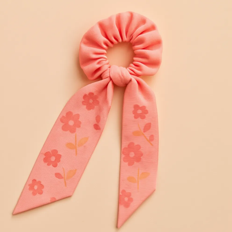 Floral Satin Hair Scrunchie – Premium Quality, Gentle on Hair (Random Color-Pack of 1)