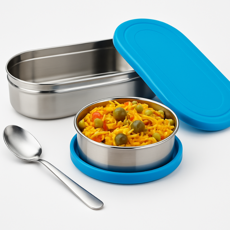 Cube Lunch Box (Stainless Steel) – Leakproof & Durable Tiffin for Office, School & Travel