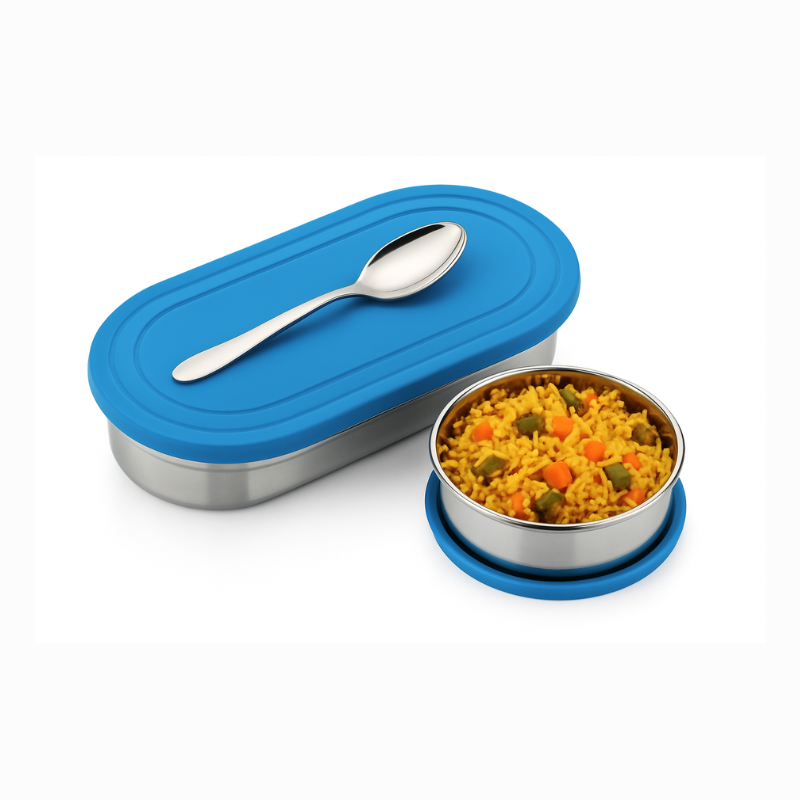 Cube Lunch Box (Stainless Steel) – Leakproof & Durable Tiffin for Office, School & Travel