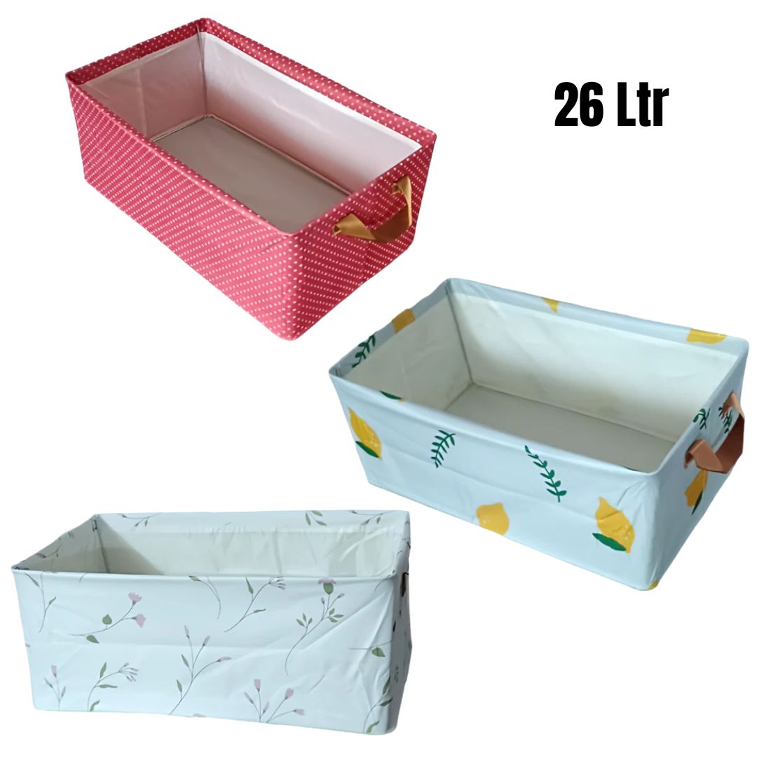 26 Ltr Folding Storage basket (Random design / Random Color 1 Pc)