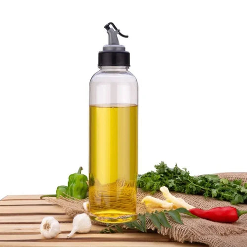 Plastic Oil Dispenser 1 Litre, Used Easy flow Oil and Vinegar Pourer, Liquid Dispenser, Transparent, Unbreakable