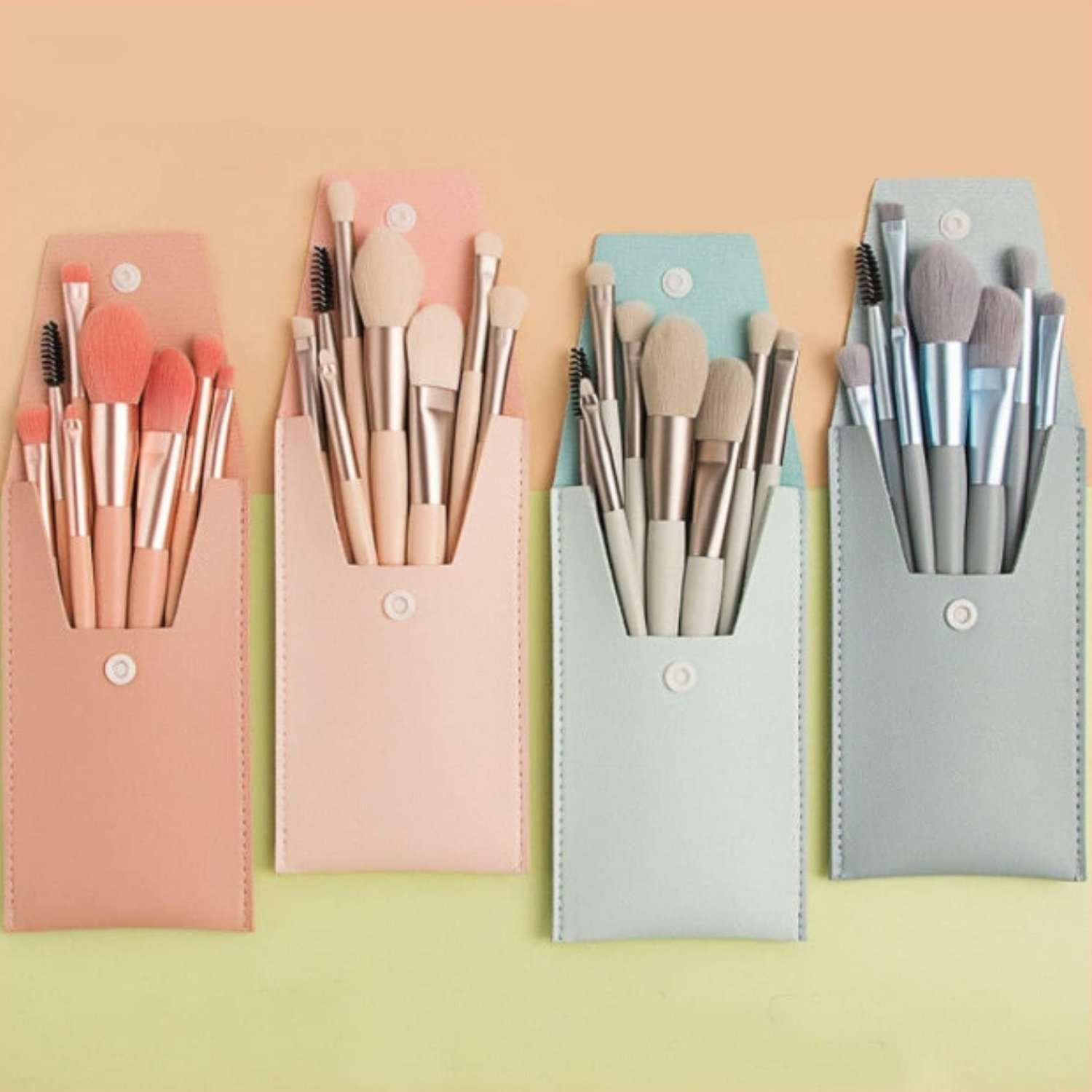 8 Pcs Makeup Brush Set with Storage Bag – Professional Soft Bristle Beauty Brushes (Random color)