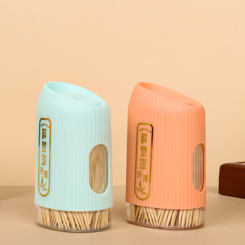 Toothpick with Inclined Cover – Portable & Hygienic Toothpick Holder for Home and Travel(Random color-Pack of 1)