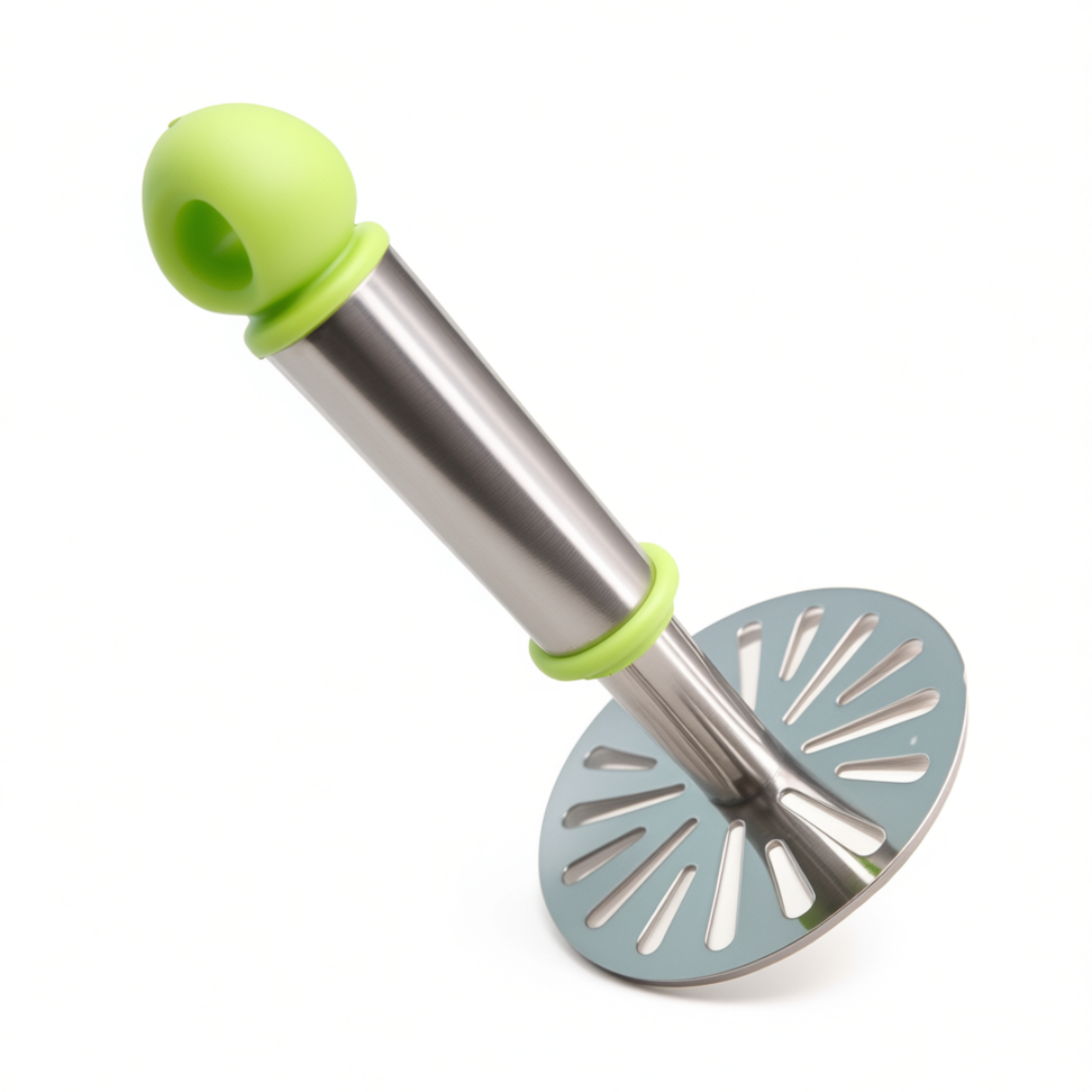 Anjani Stainless Steel Potato & Vegetable Pav Bhaji Masher – Durable Kitchen Tool (Multicolor Handle)