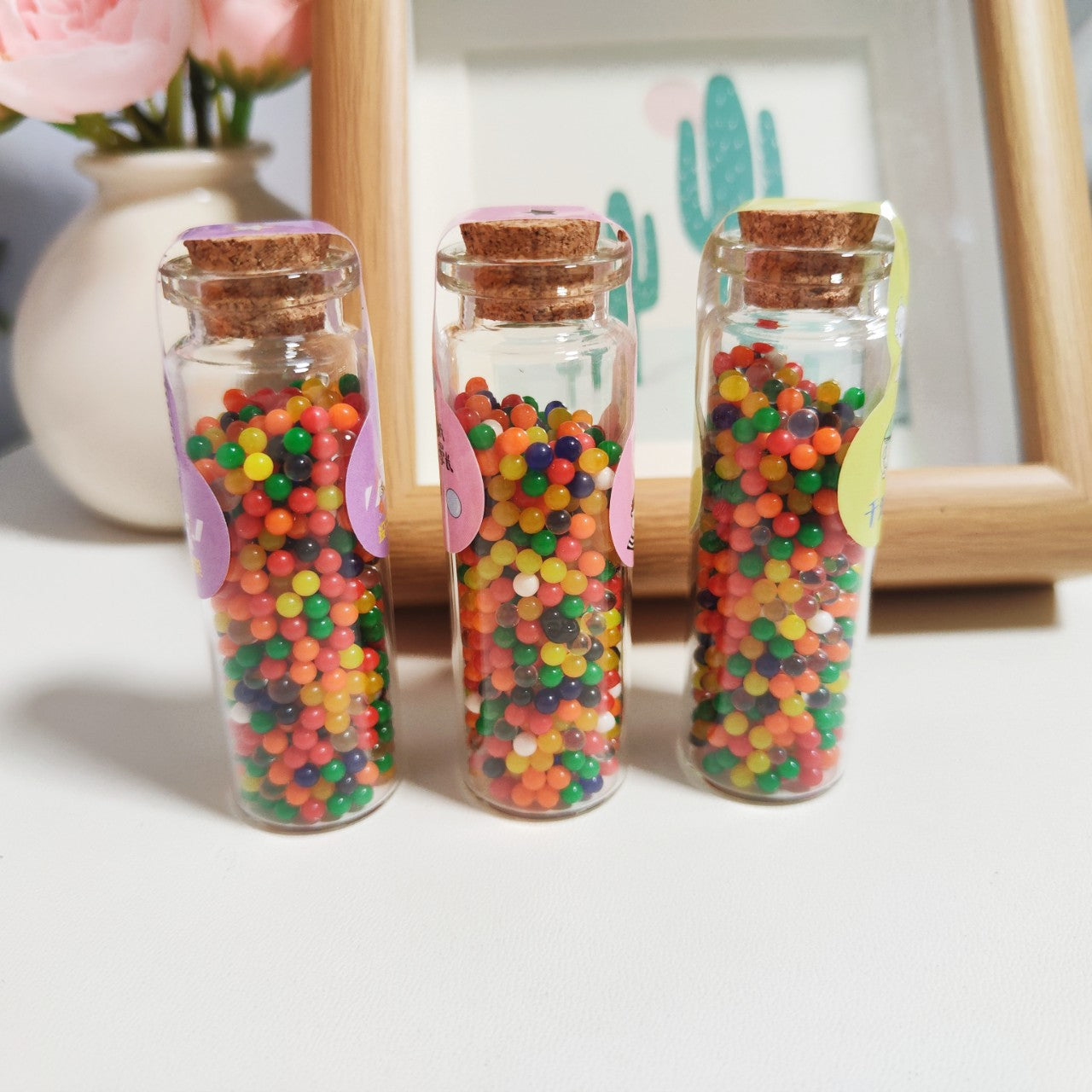 2 Pcs Water Absorbing Expansion Toy – Colored Crystal Beads for Kids & Fun Play