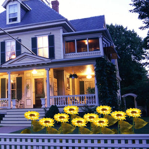 Waterproof solar sunflower stake lights designed for outdoor use