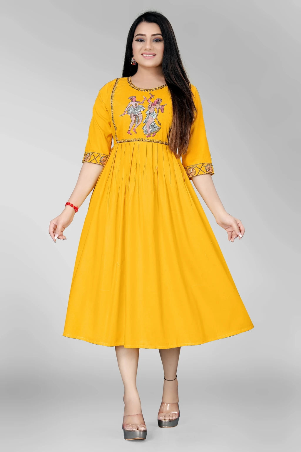 Embroidered Viscose Rayon Anarkali Kurta for Women