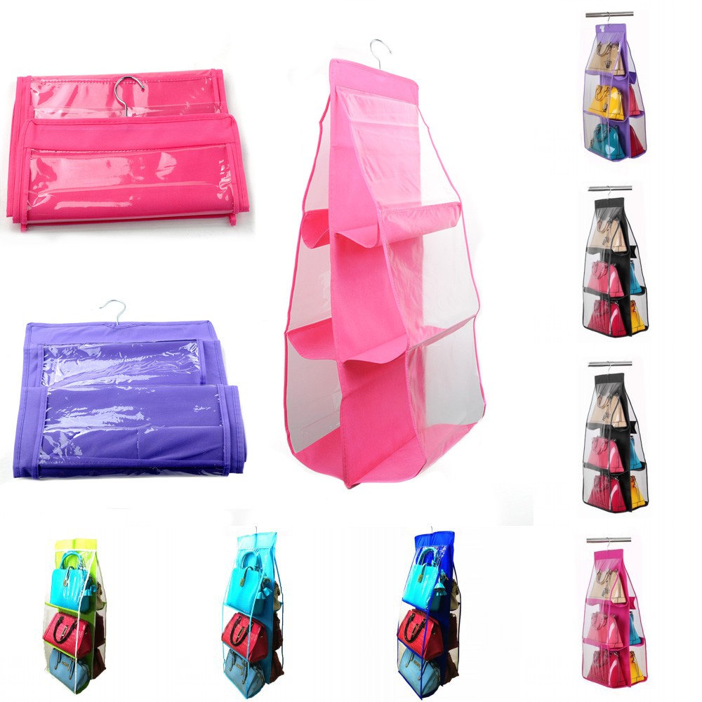 Live2Better 6 Pocket Foldable Hanging Purse Handbag Organizer For