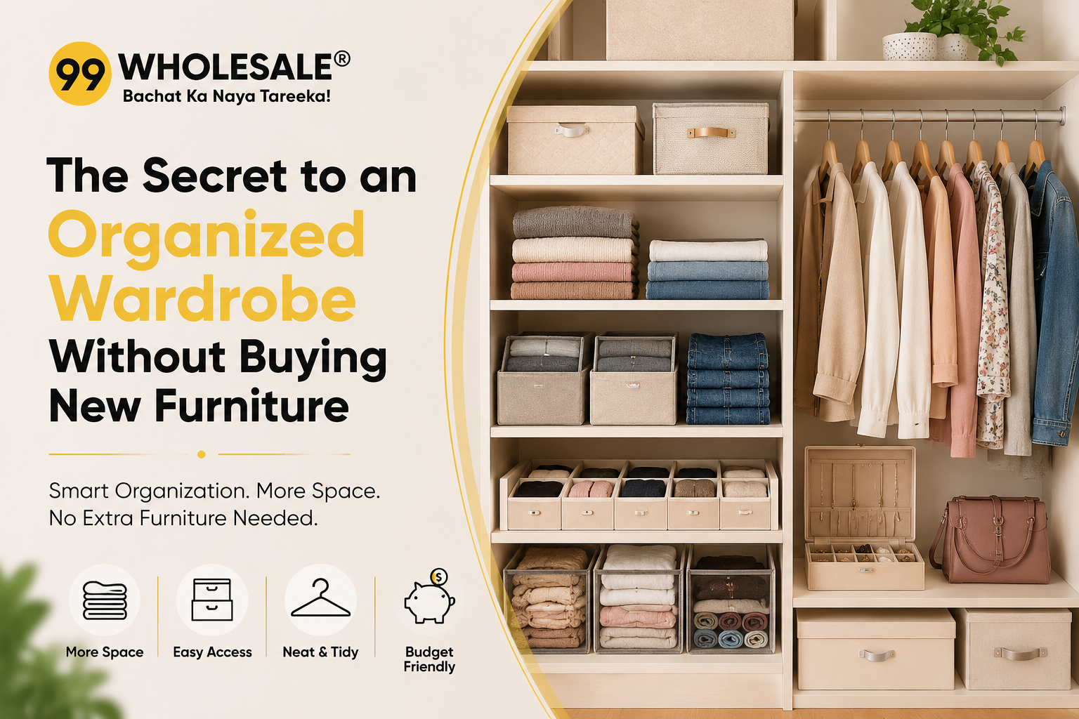 The Secret to an Organized Wardrobe Without Buying New Furniture