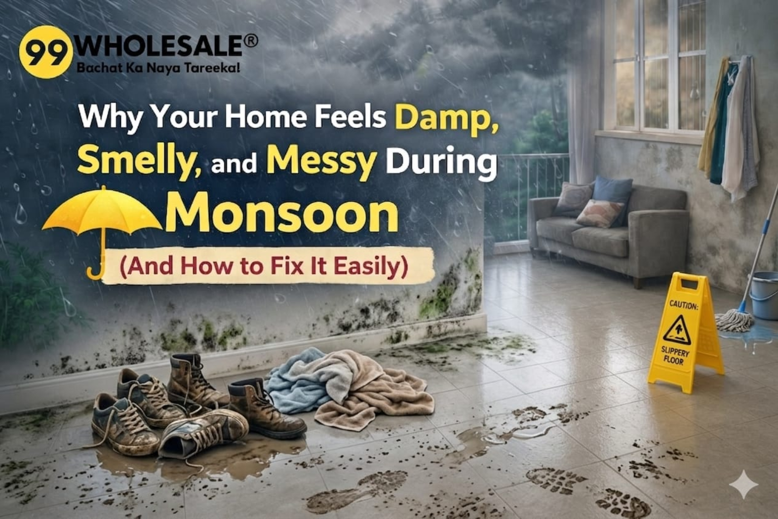🌧️ Why Your Home Feels Damp, Smelly, and Messy During Monsoon (And How to Fix It Easily)