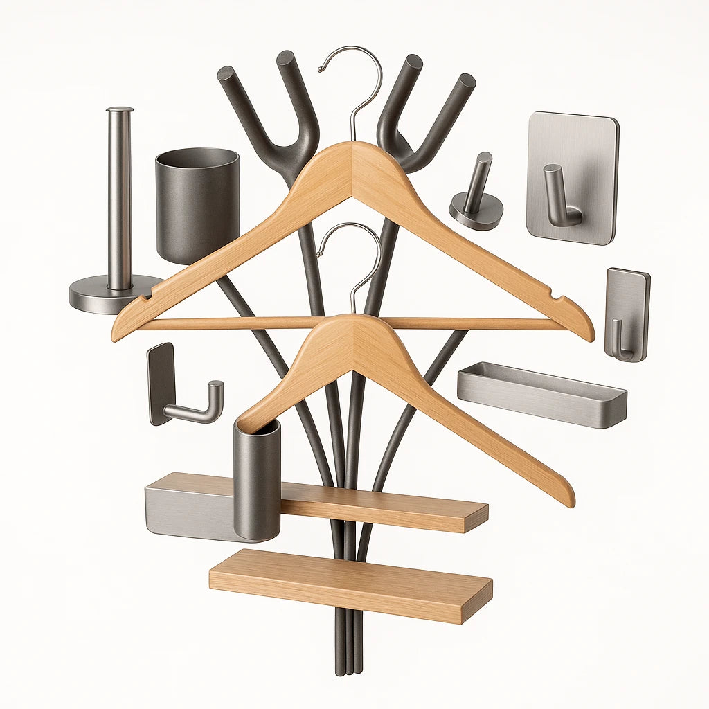 Hooks, Hangers, Holders & Shelves