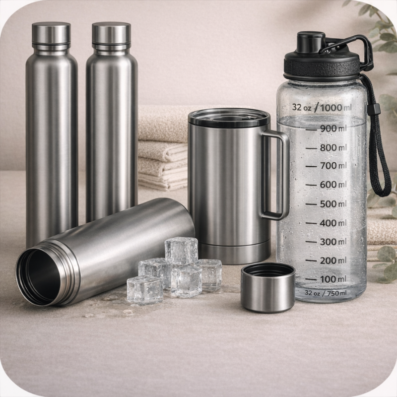 Water Bottles, Mugs & Flask
