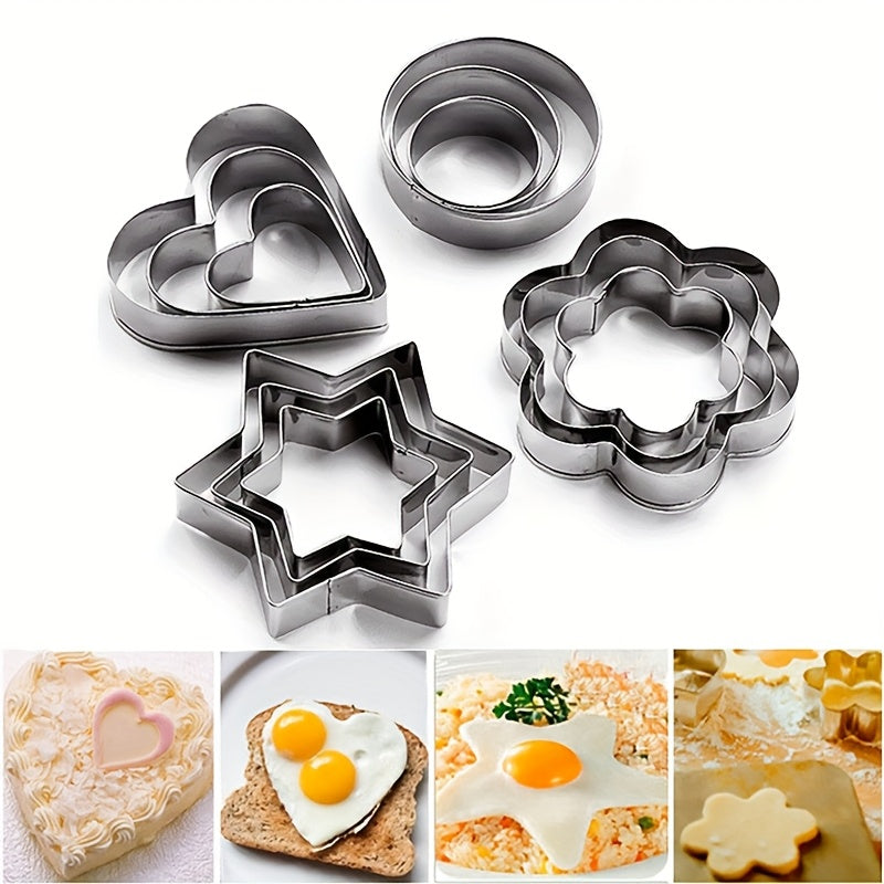 12 pcs Stainless Steel Cookie Cutters, Cookie Making Tools, Cookie Cutter Set