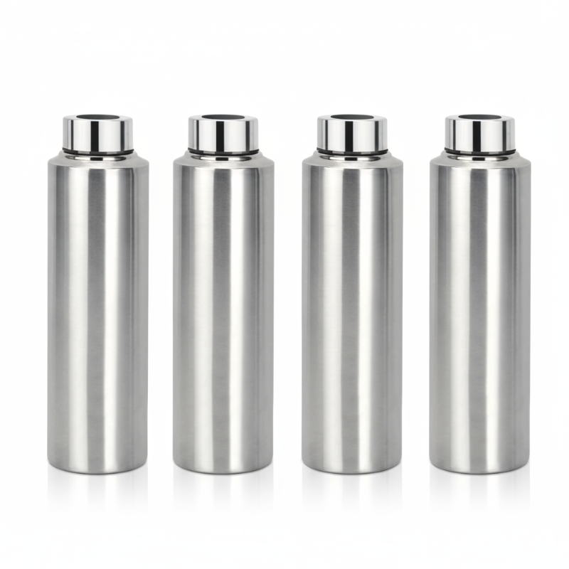 1000ml Stainless Steel Water Bottle – Leak-Proof, Durable & Reusable Bottle for Home, Office & Travel (Set of 4 Pcs)