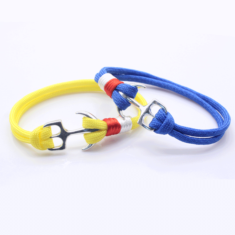 Plain Braided Unisex Anchor Bracelet (Random Colors)