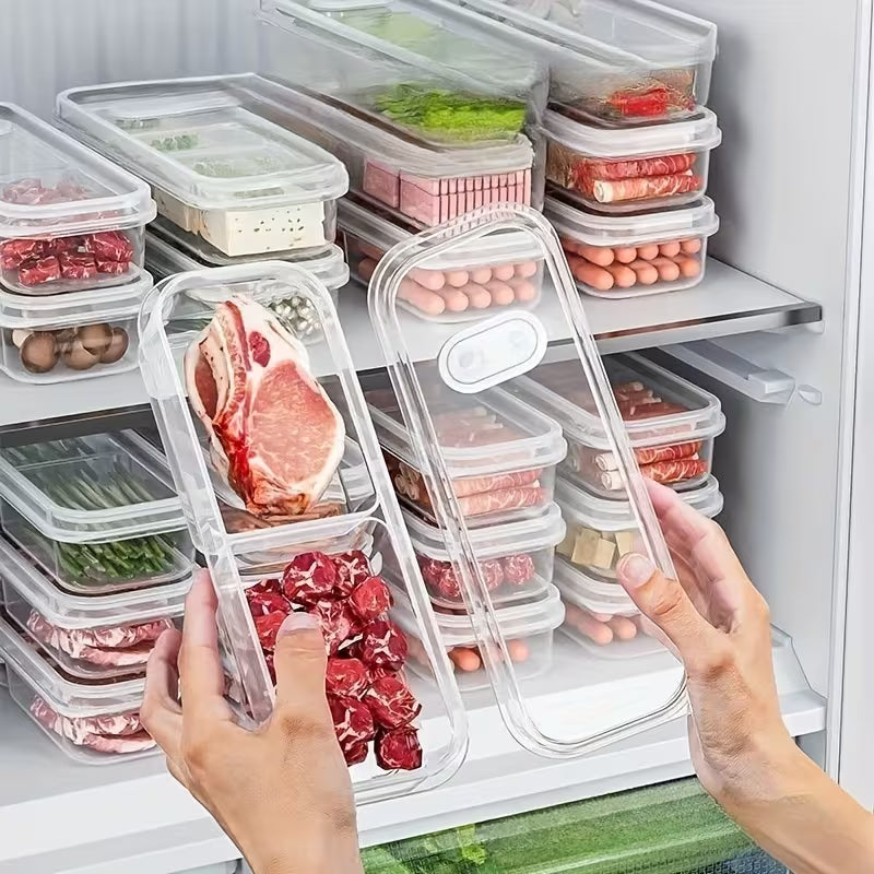 2 Compartment Freezer Storage Containers – Airtight Leak-Proof Food-Grade Meat Organizer with Divider (Pack of 1)