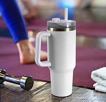 1200 ml Tumbler, Stainless Steel Vacuum Insulated Tumbler with Lid and Straw for Water, Iced Tea or Coffee, Smoothie and More, Cream