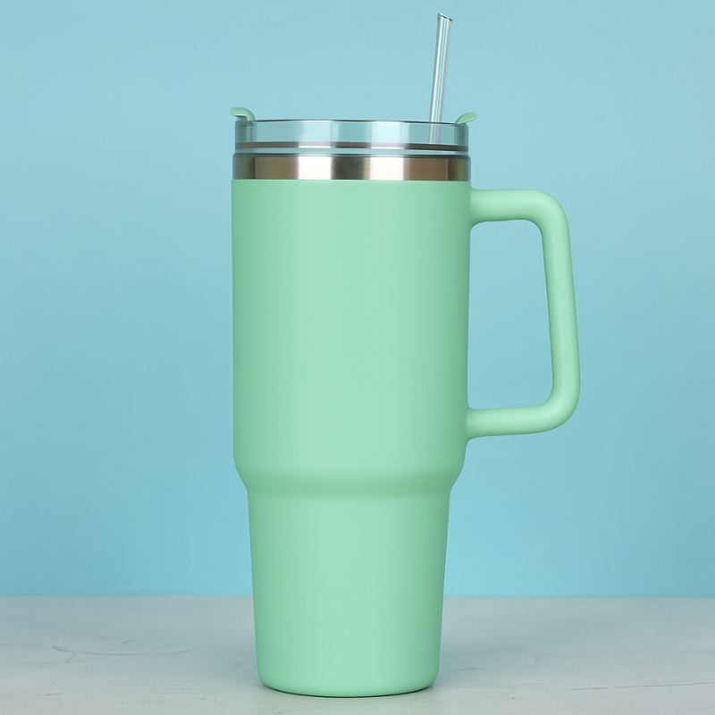 1200ml Stainless Steel Vacuum Insulated Tumbler with Lid & Straw – Large Travel Mug for Water, Coffee, Iced Tea & Smoothies