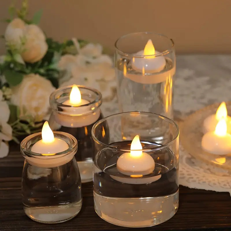 AquaGlow™ Floating LED Candles – Waterproof Flameless Lights for Decoration (Set of 12)