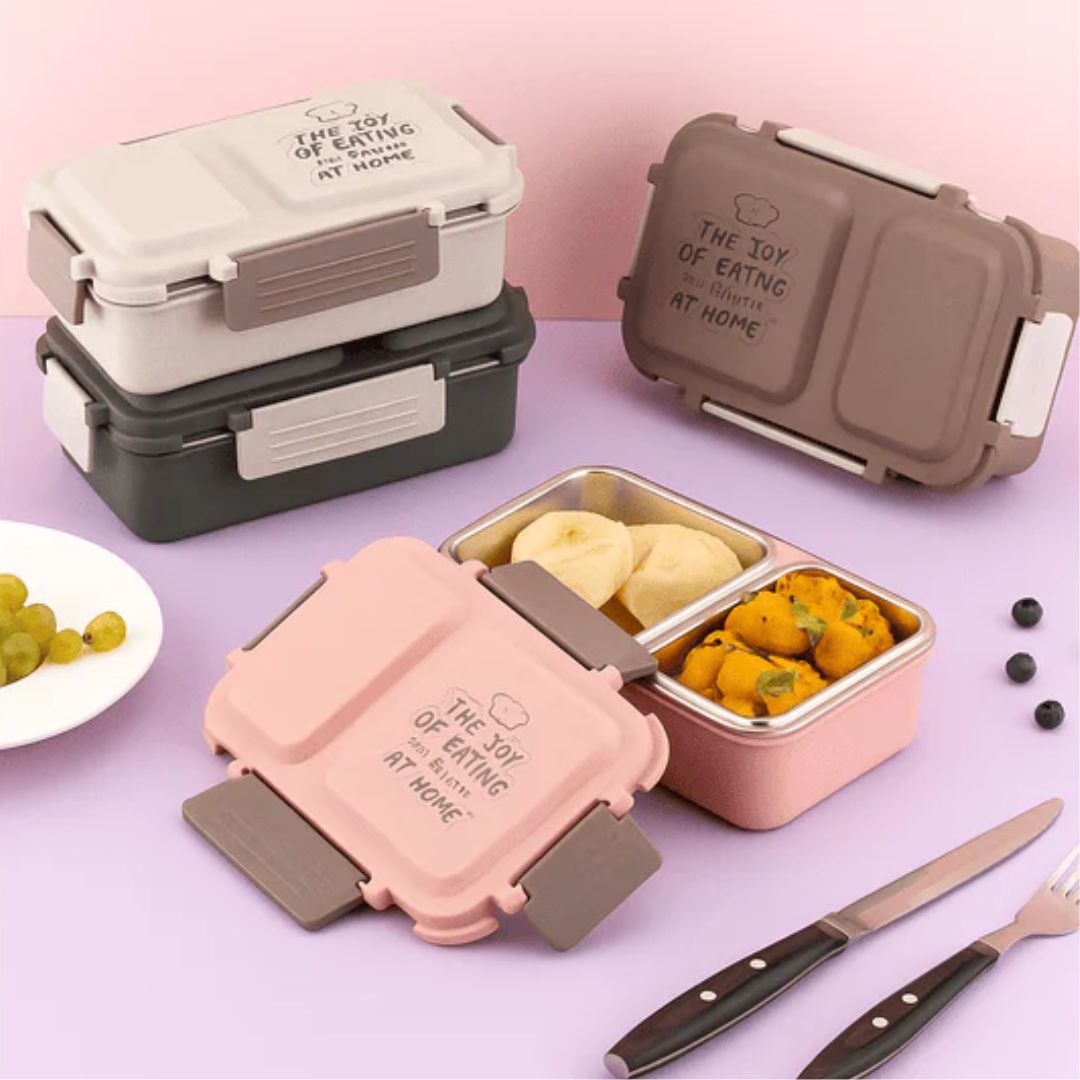 Snack Pack – 2-Compartment Lunch Box for Snacks & Meals (Pack of 1 Pc)