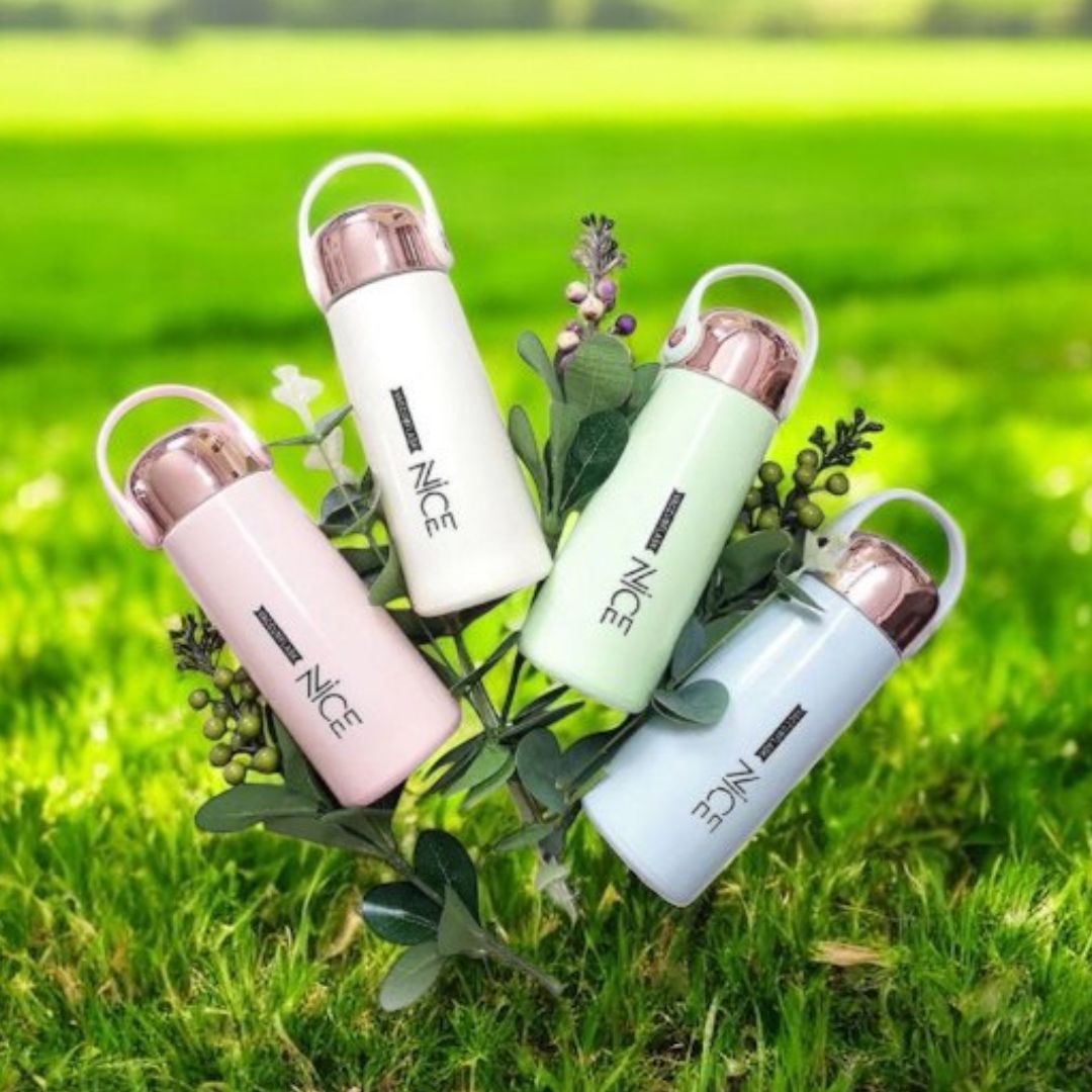 400ml Nice Premium Glass Water Bottle - Reusable Eco-Friendly Drinking Bottle (Pack of 1)