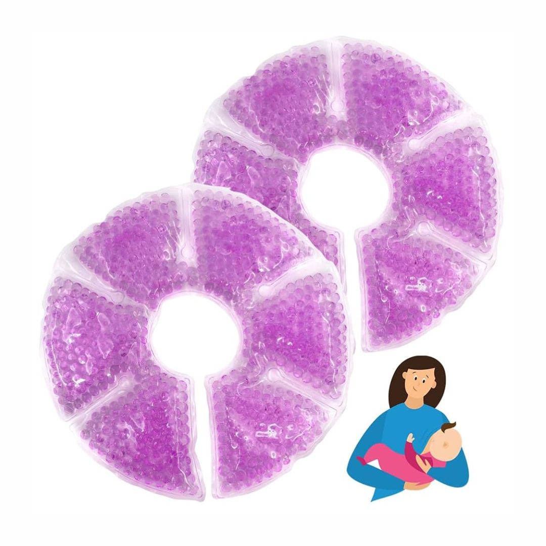 Breast Therapy Pads – Hot & Cold Breastfeeding Gel Pads - Reusable Ice Pack (Random Color) (Pack of 2 Pcs)