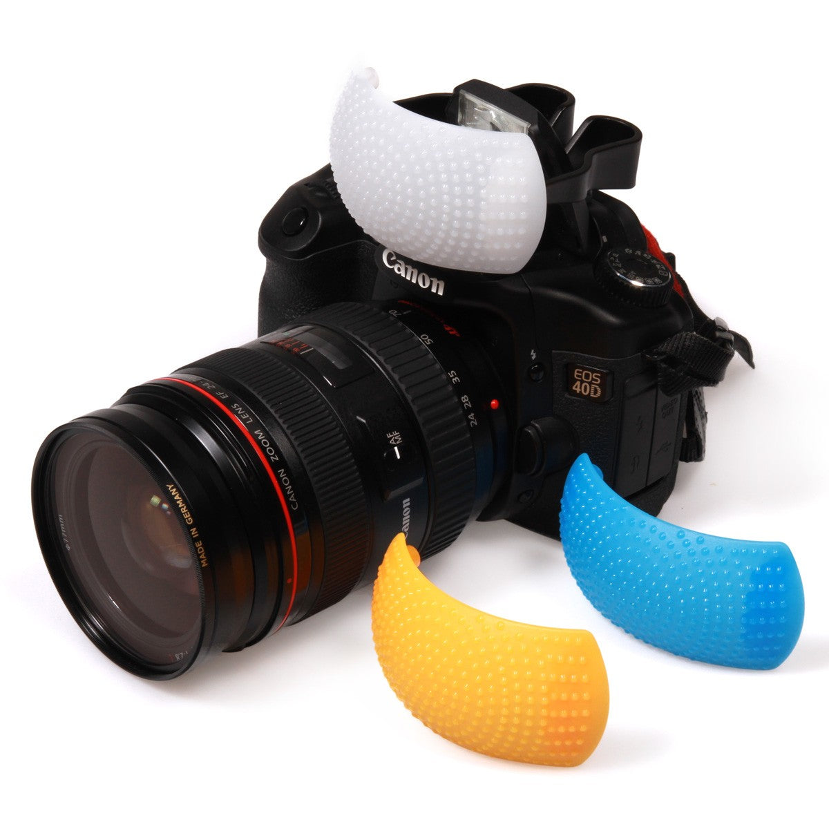 3 Colors Universal Soft Flash Diffuser with Orange, White, and Blue Filters – Adjustable Shadow Removal for Cameras DSLR (Random color-Pack of 1)