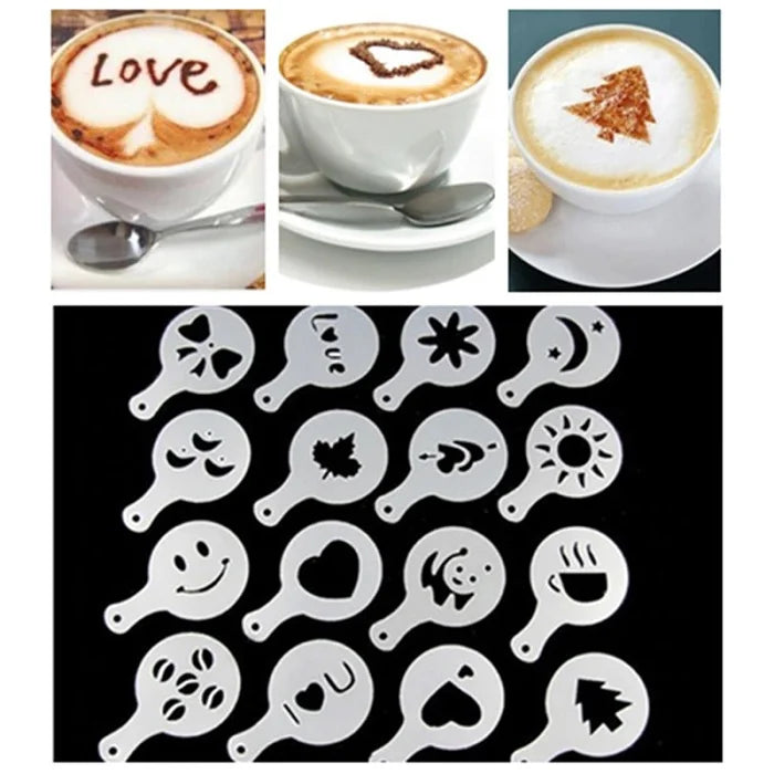 16 Pcs Coffee Stencil