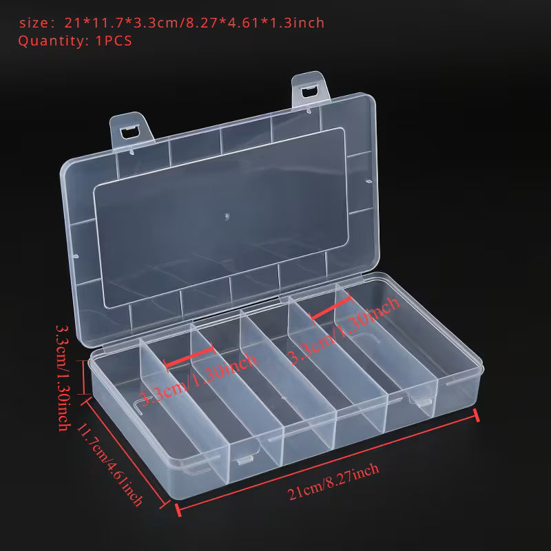 Multi Grid Storage Box 6 Grid Plastic Storage Box – Multipurpose Organizer with Compartments ...
