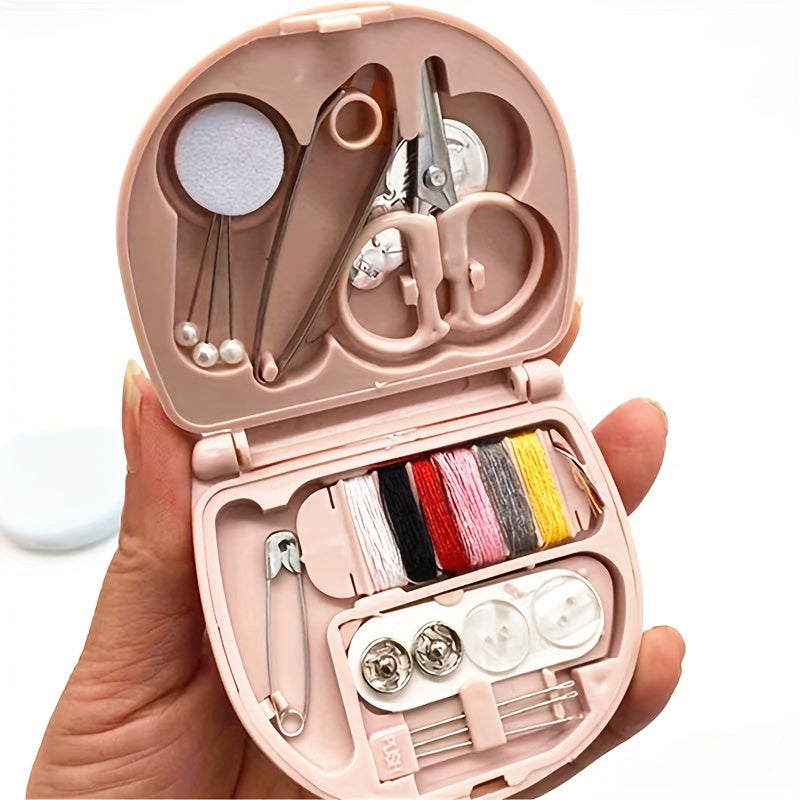 1 Pc Ultra-Portable Compact Sewing Kit: Complete Travel Essentials with Durable Mini Scissors,  Assorted Buttons, Threads, and Emergency Repair Solutions