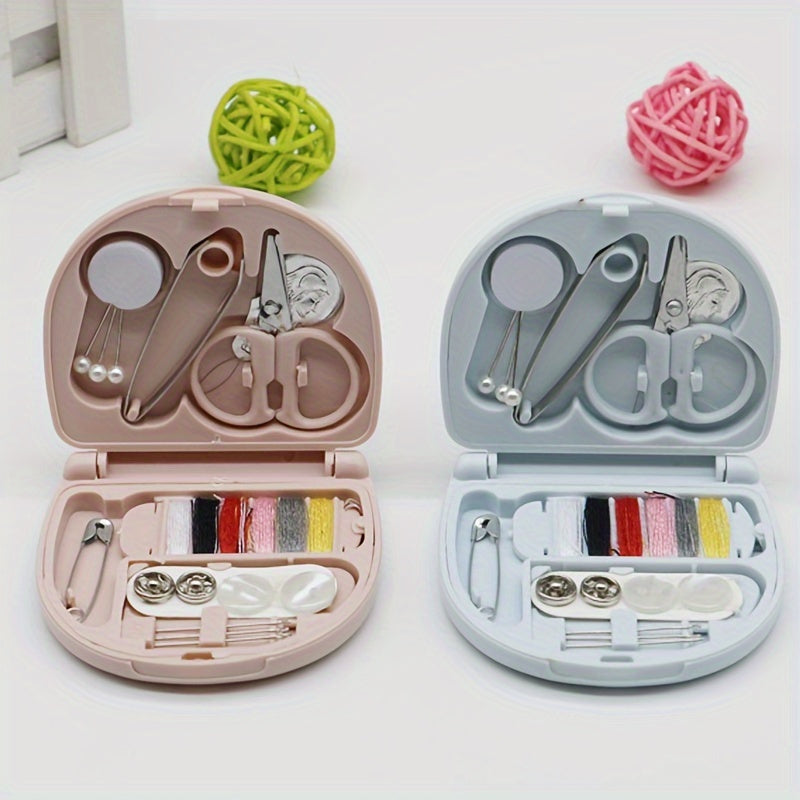 1 Pc Ultra-Portable Compact Sewing Kit: Complete Travel Essentials with Durable Mini Scissors,  Assorted Buttons, Threads, and Emergency Repair Solutions