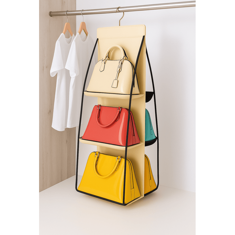 6 Pocket Hanging Handbag Organizer – Closet & Wardrobe Storage